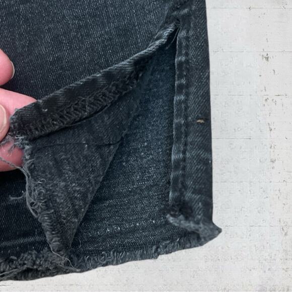 Free People We The Free Raw Edge Split Hem Black Skinny Jeans Size 30 - Picture 4 of 12